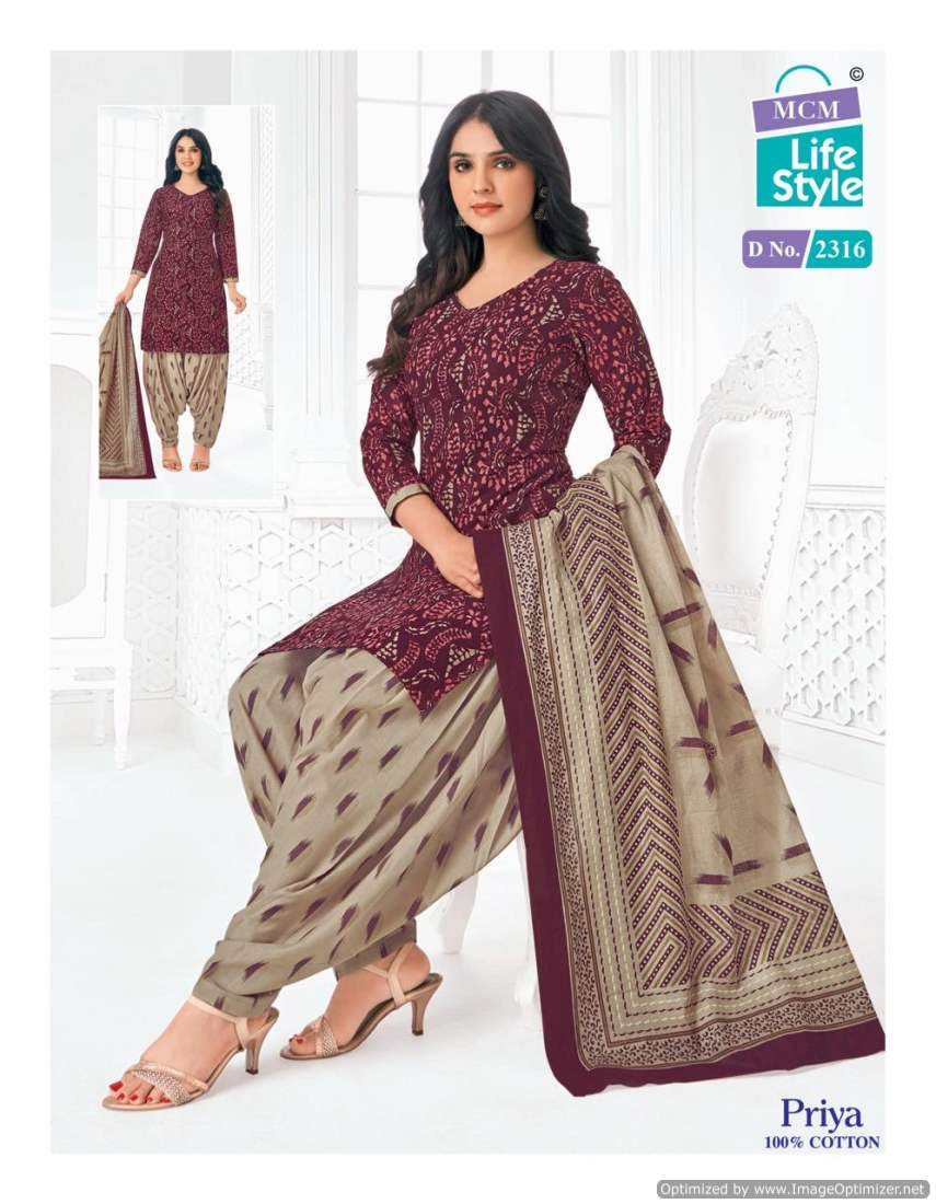 Priya Vol 23 By MCM Lifestyle Daily Wear Printed Cotton Dress Material Wholesale Market In Surat